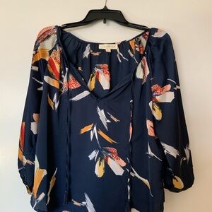 Love Stitch Women's Navy Floral Blouse